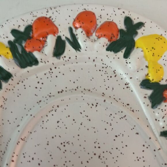 Arnels Mushrooms Antique 2pc Gravy Boat Raised Design Handpainted Made in USA - Picture 8 of 14